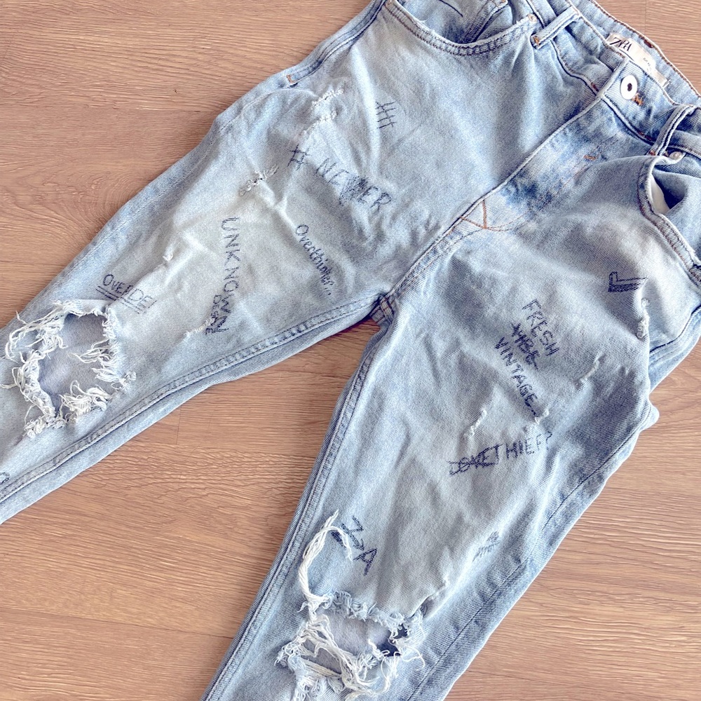 Zara distressed jeans